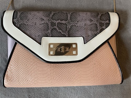Asos New Look Faux Snakeskin Clutch Chain Strap Bag