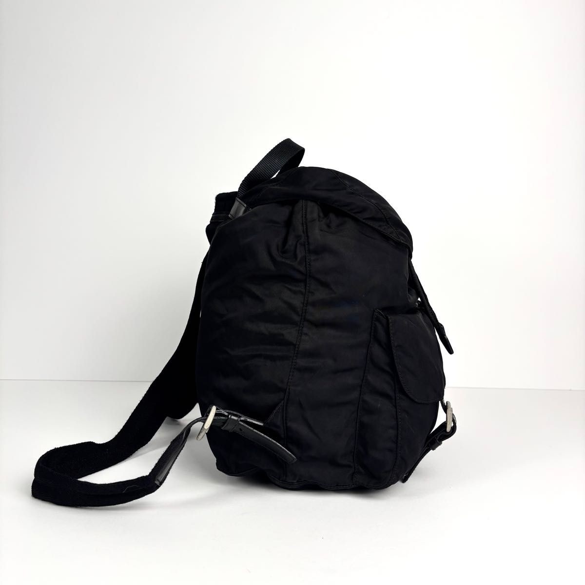 PRADA Backpack Triangle Logo Drawstring Nylon Lea… - image 5