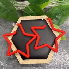 2.5  Silver-tone Acrylic Exaggerated Hoop Dangle Earring Set New Free Ship B8942