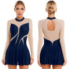 Women Figure Skating Dress Ballet Gymnastics Leotard Tutu Lyrical Dance Dress