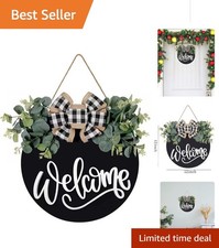 Chic Black Wooden Welcome Sign - Perfect Farmhouse Decor for Front or Back Door