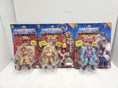 3x Retro MOTU Figure Lot Flying Fist He-man Terror Claws Skeletor Teela 2020-22