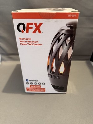 QFX Bluetooth Water Resistant Flame TWS Speaker 96 LEDS New Open Box