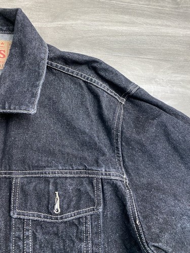 Vintage Guess Denim Trucker Jean Jacket Mens XLarge Black Workwear USA Made - Picture 6 of 10