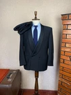 Canali Black Wool Mohair Shawl Collar Double-Breasted Tuxedo Suit 42 EU 52 33x32