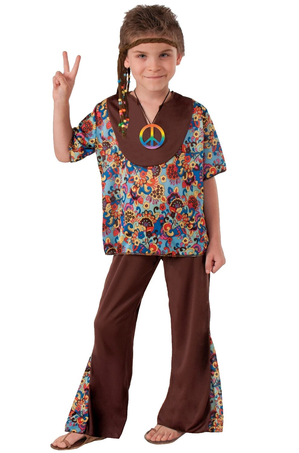 Disfraces Hippie Traje Completo Para Niños