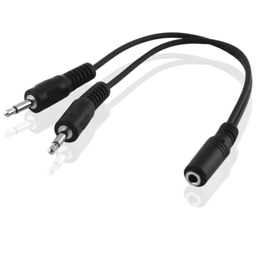 20cm Y Kabel Adapter 1x Klinke Buchse Stereo auf 2x Stecker Kopfhörer Mono 3,5mm - Bild 1 von 1