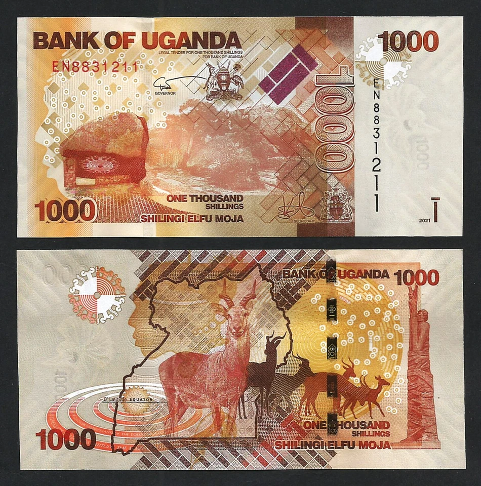 Uganda 1000 Shillings 2021 2022, UNC, BUNDLE, Pack 100 Pcs, P-49, New Sign, Date - Image 3 of 4