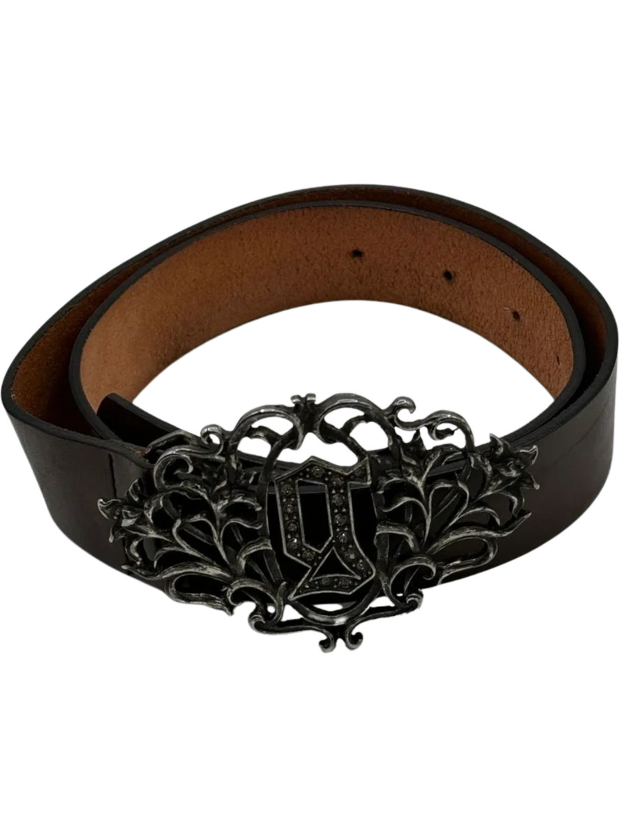小物 john galliano belt John Galliano Belt / Designer Belt / Black Leather Belt