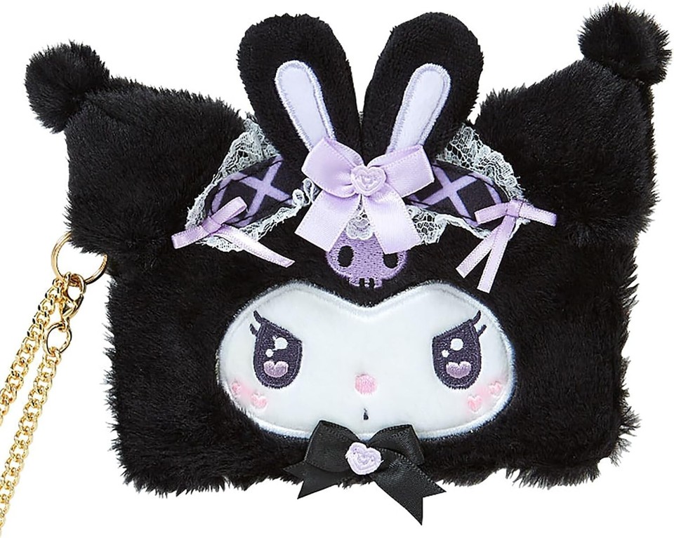 Sanrio Character Kuromi Face Shaped Card Case (Dream Ribbon) New Japan