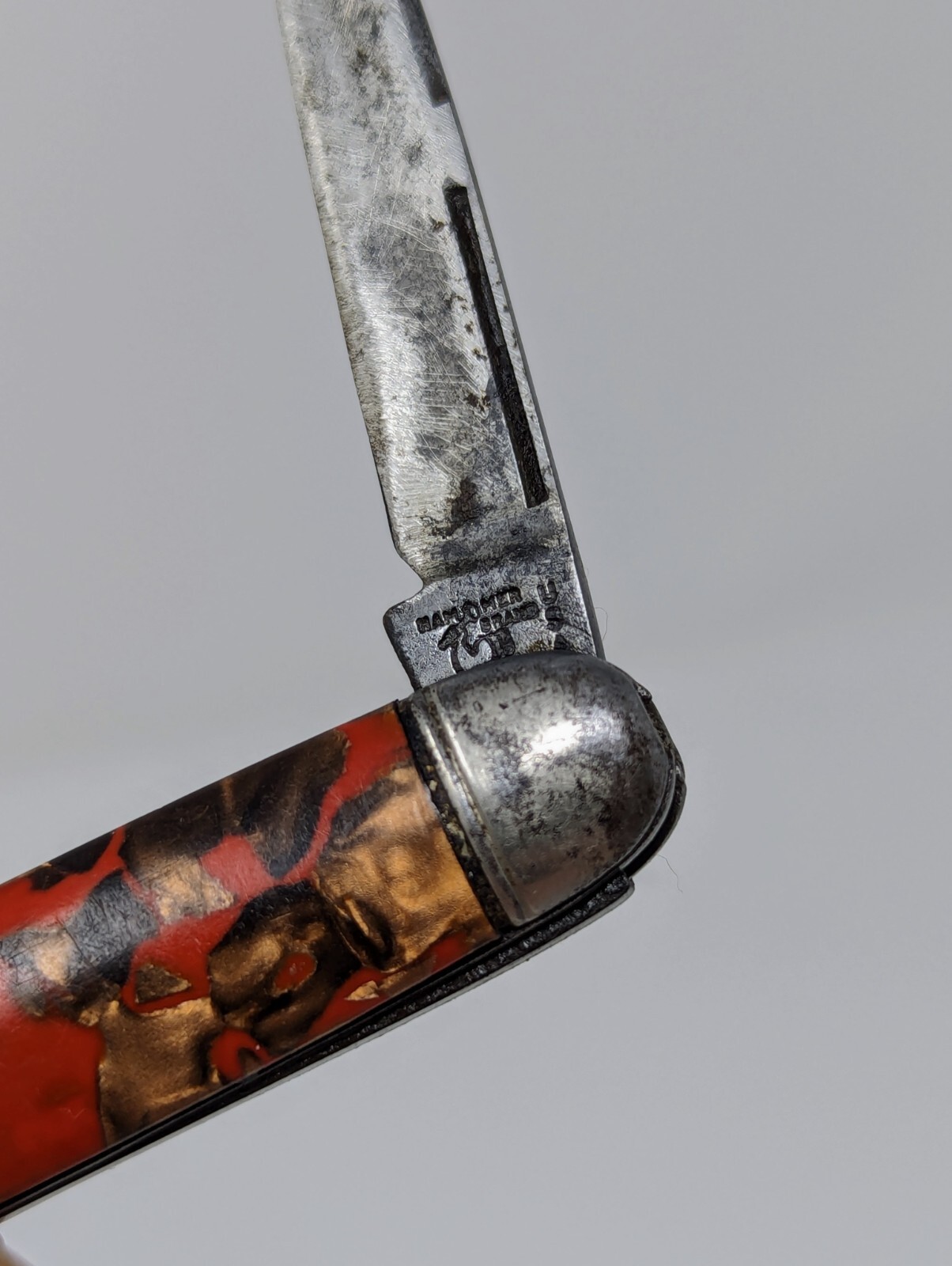Vtg Pocket Knife Hammer Brand USA Celluloid Handle Red Brown 2Blade eBay