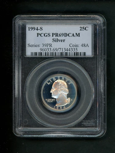 1994-S Silver US Quarter 25c .25 PCGS PR69 DCAM Proof Deep Cameo Gem
