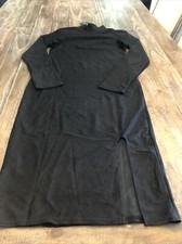 Fashion Nova Slit Down Honey Turtleneck Midi Dress Size M in Black