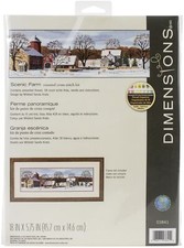 Dimensions Counted Cross Stitch Kit 18"X5.75"-Scenic Farm 18 Count  Pack of 1 