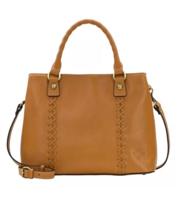 PATRICIA NASH *Dorothy* HAZELNUT LEATHER SATCHEL/CROSSBODY HANDBAG NWT