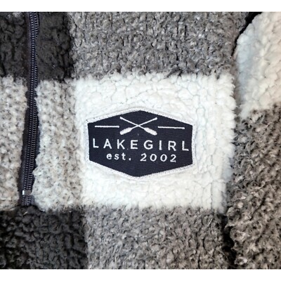 LAKEGIRL Women's Buffalo Plaid Sherpa Sweatshirt Jacket Size S