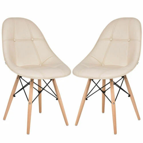 Sillas de comedor de cuero GoPlus