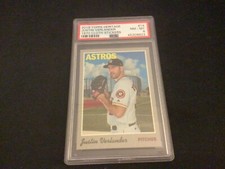 2019 Topps Heritage 1970 Cloth Sticker Justin Verlander #14  PSA 8