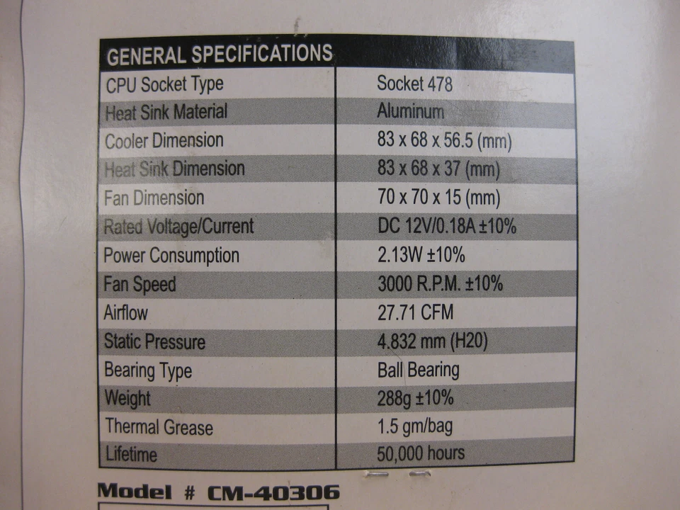 Vintage CoolMax Socket 478 CPU Cooler Fan - CPU Cooler with Heatsink & 3-Pin Fan - Image 4 of 4