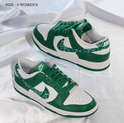 Size 9W - Nike Dunk Low Essential Paisley Pack Green White Low Top