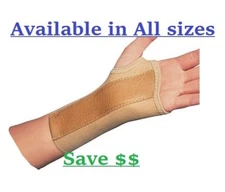 PROCARE ELASTIC WRIST BRACE W/ METAL STAY CARPAL TUNNEL SUPPORT ALL SIZES!!