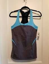 GapFit Athletic Training Shelf-Bra Racer-Back Top, Dark Gray, Nylon, Size M, NWT