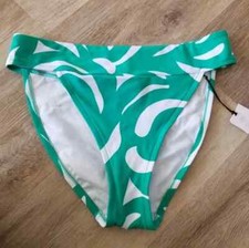 NWT Shade  Shore Green Print Mid High Rise Bikini Bottom Size Medium