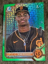 2022 Bowman Chrome 1st GREEN MOJO REFRACTOR PROSPECT ROOKIE Ryan Reckley 87/99