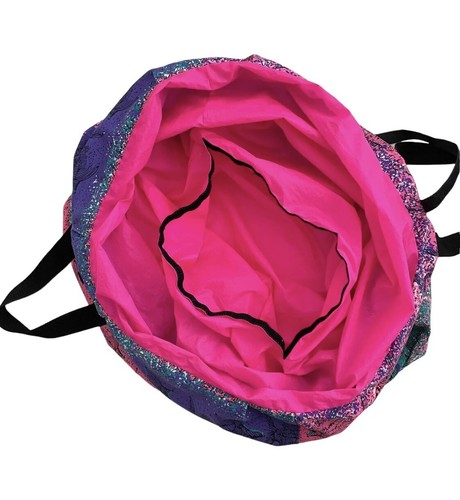 Borsa da spiaggia grande pesci feroci 29,5" x 18" - rosa fluo viola verde carina - Foto 5 di 5