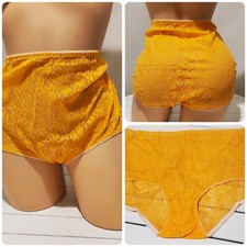 Teri Lingerie Brief Panty Floral Lace Full Cut 9/2XL ORANGE Ecstasy 308