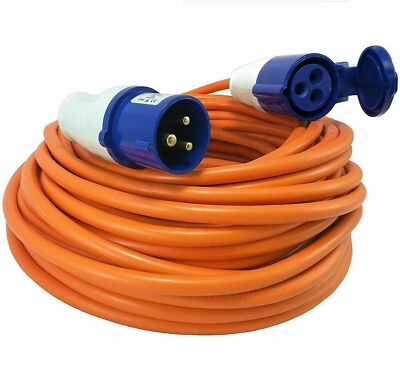25m 230V Campsite Hook Up Site Cable Caravan Extension 3pin Lead 3 Core 2.5MM²