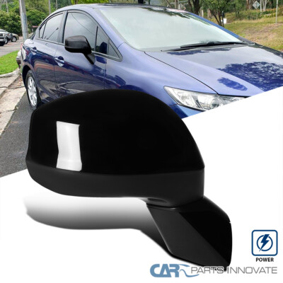 Fits 12-15 Honda Civic Glossy Black Power 3 Pin Passenger Right Side Fold Mirror