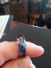 Resin Blue And Brown Size 8 Ring