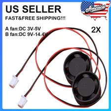 2xDC 5/12V 2510 Brushless DC Cooling Fan 13800RPM Quiet Large Air Volume Fan USA