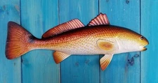 Redfish Hand Painted 19" Replica Wall Mount Sculpture Game Fishing Salt Water 
