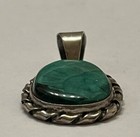Vintage Will Denetdale Sterling Silver + Velvet Malachite Pendant! Stunning! — photo 5