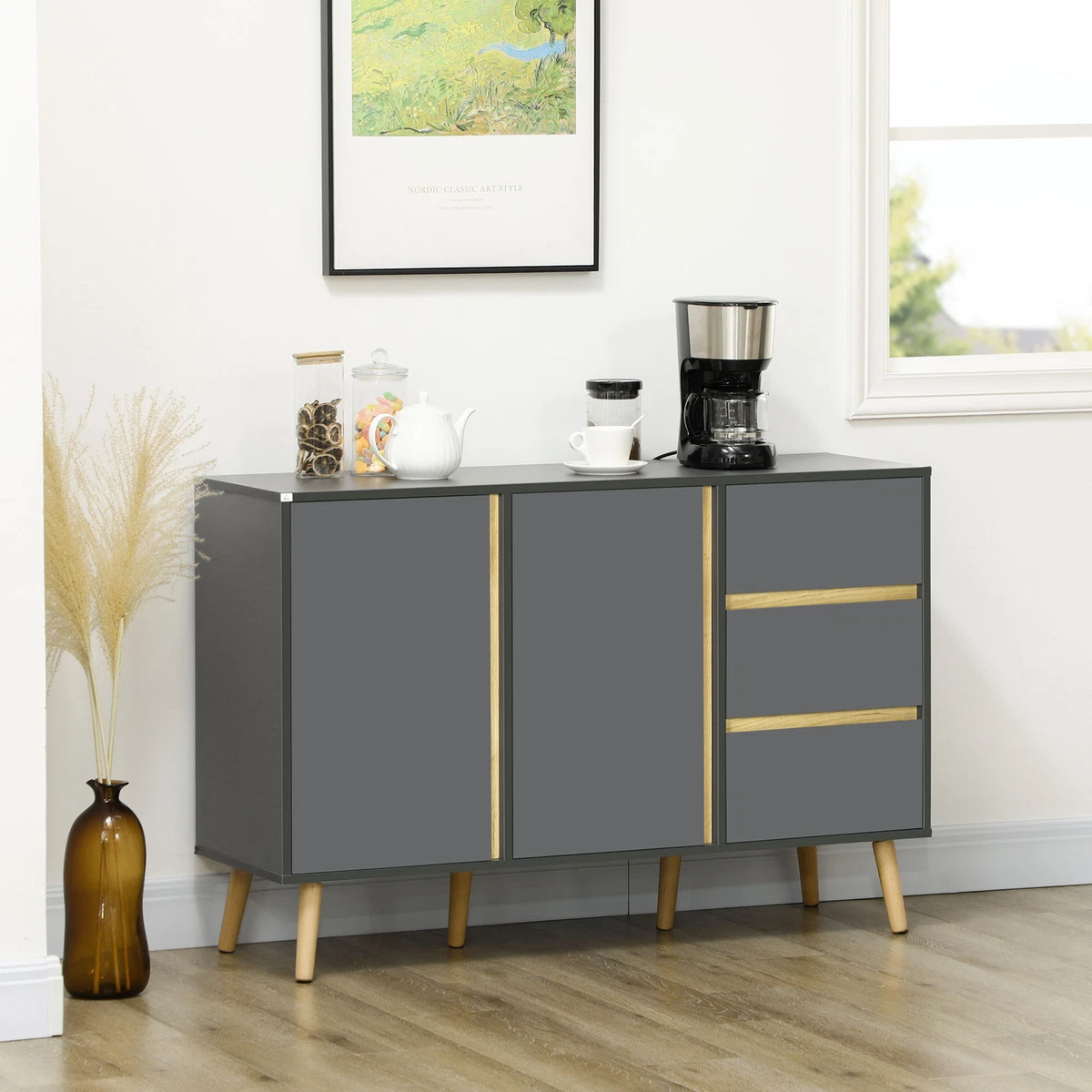 Grey gold sideboard deals