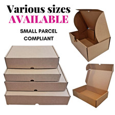 Small parcel postal boxes, cardboard brown shipping boxes, packaging gift box
