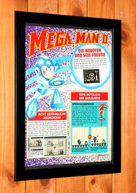 Mega Man II 2 Nintendo NES Capcom Vintage Small Promo Poster / Ad Page Framed