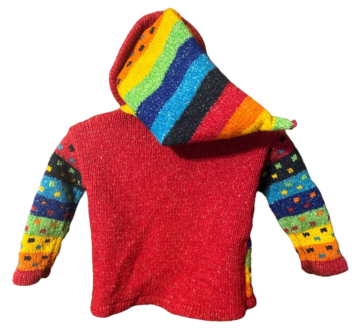 Cardigan Fille Invisible World Juneau Alaska - Laine Épaisse Taille 4, Fait Main