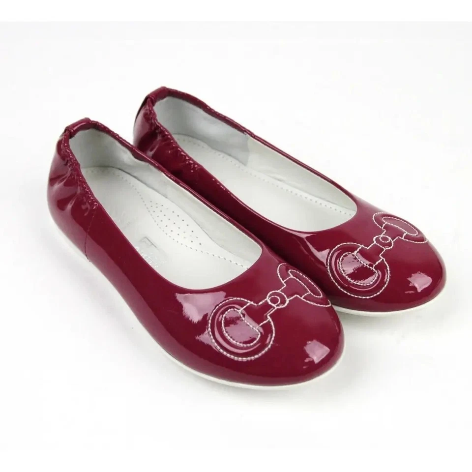 Gucci Kids Magenta Patent Leather Horsebit Stitch Ballet Flat 30/US 12.5 297467 - Image 4 of 4