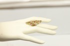 Large Natural Tourmaline Cluster Ring Multi Gemstones Silver plated with Gold — photo 10