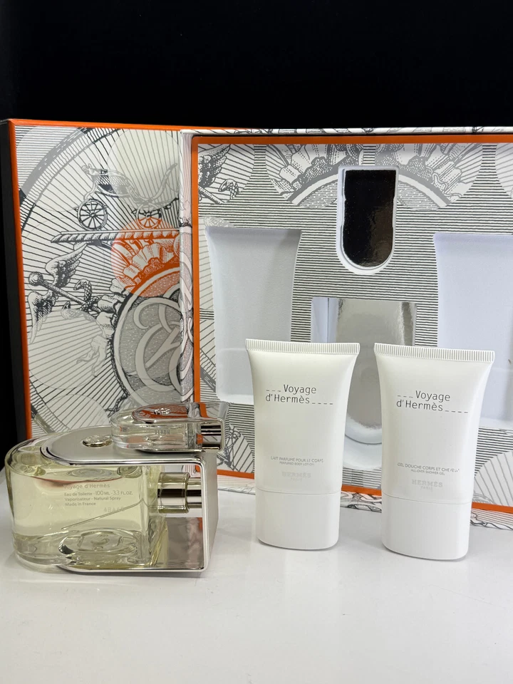 NUEVO Juego de regalo Voyage D'Hermes por Hermes 3,3 oz / 100 ml EDT 4 piezas nuevo en caja Foto 3 de 4