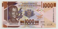 GUINEA 1000 FRANCS 2015 PICK 48 UNC