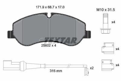 TEXTAR 2560201 TEXTAR Bremsbelagsatz, Scheibenbremse für FORD