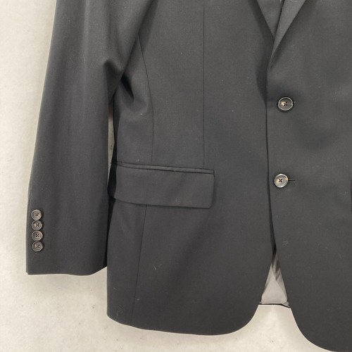 Hart Schaffner Marx Blazer Sport Coat Mens 38 Short Black Wool USA Union Made - Picture 3 of 21