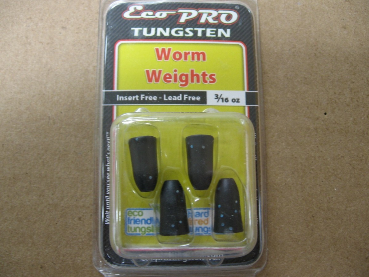 Eco Pro Tungsten Fishing Worm Weights 3/16 (4 Packages)