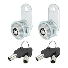 2 Pcs 16mm Cabinet Cam Lock with Key Cylinder Tubular Cam Keyed Alike
