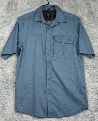 ATG X Wrangler Shirt Men Small Blue Button Up Regular Fit All Terrain Gear