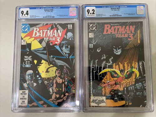 Batman 436 CGC 9.4, Batman 437 CGC 9.2, White-Off White Pages